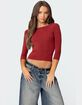 EDIKTED Mary Quarter Sleeve Wide Neck Top image number 1