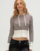 RSQ Womens Striped Zip-Up Sweater image number 1