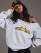 RSQ x Peanuts Halloween Snoopy Pumpkin Womens Off The Shoulder Sweatshirt image number 1