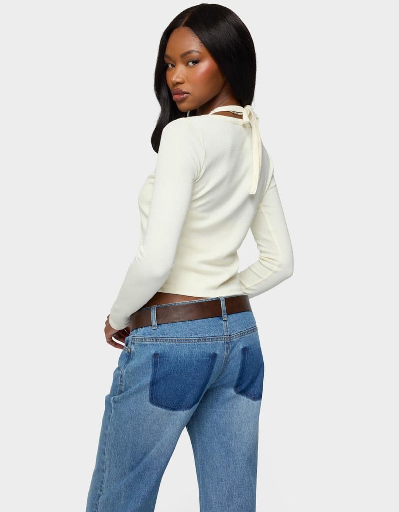 EDIKTED Cardigan & Halter Two Piece Knit Top image number 2