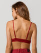 IT'S JUST A KISS Heathered Stripe Red Bralette image number 3
