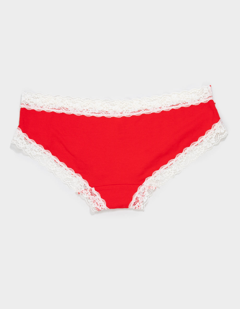 FULL TILT Rib Lace Trim Cheeky Panties image number 1