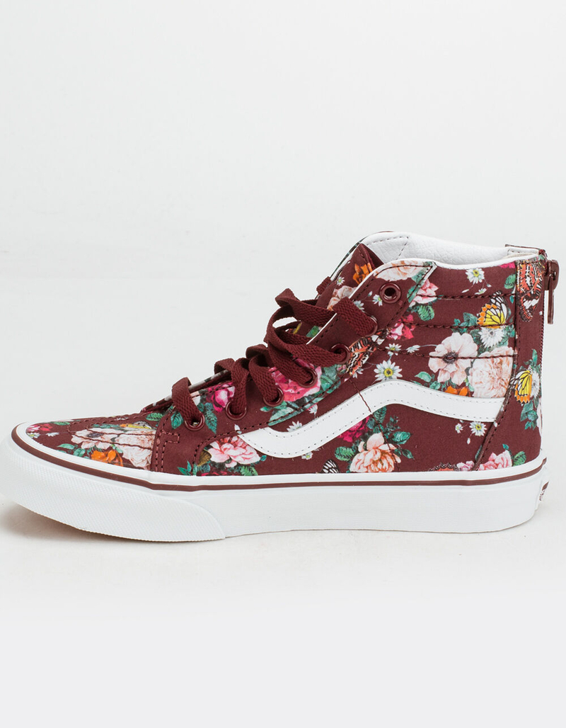 VANS Butterfly Floral Sk8-Hi Zip Juniors Shoes image number 2