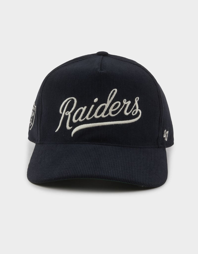 47 BRAND Las Vegas Raiders Golden Age Cord '47 Hitch Strapback Hat image number 1