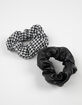 FULL TILT 2 Pack Faux Leather/Gingham Scrunchies image number 1