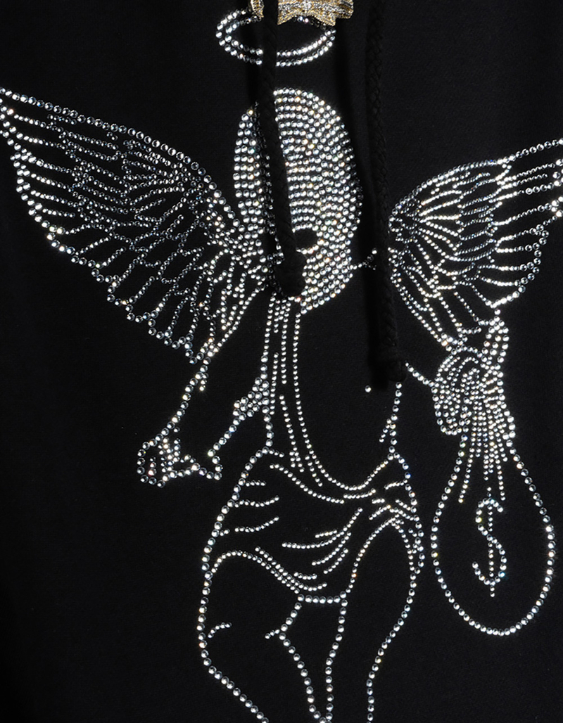 HASTAMUERTE Rhinestone Ski Mask Angel Mens Hoodie image number 3