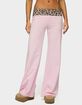 EDIKTED Leopard Foldover Pants image number 1