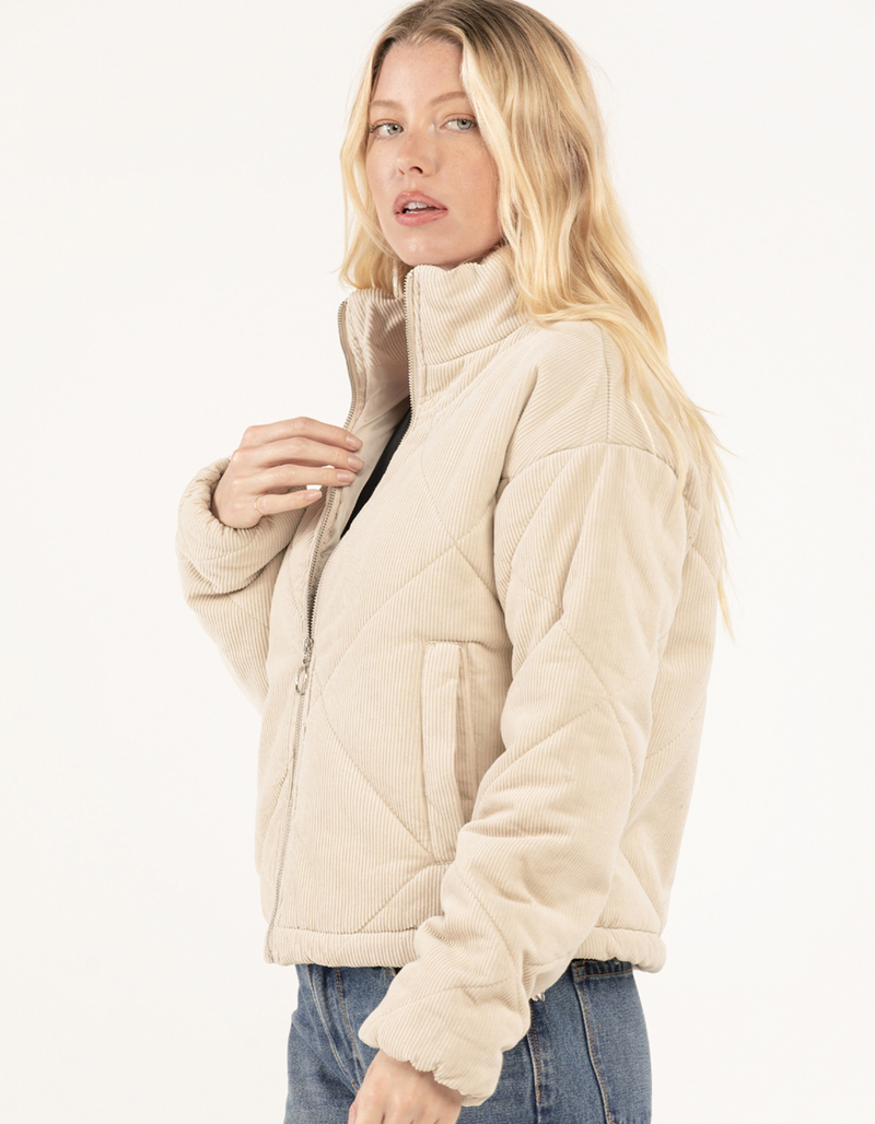 RSQ Womens Diamond Corduroy Puffer Jacket image number 2