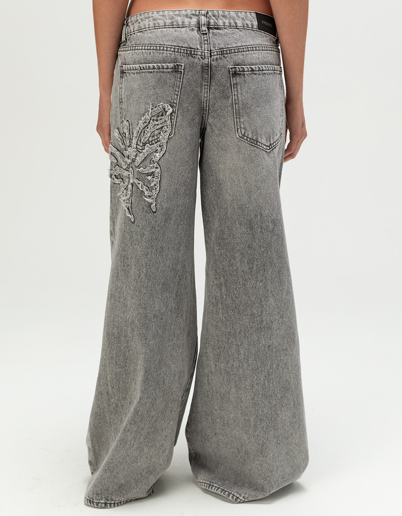 RSQ Womens Low Rise Butterfly Baggy Jeans image number 1