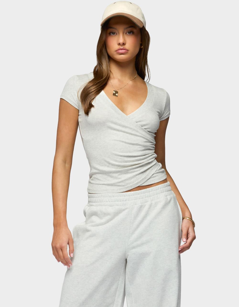 EDIKTED Iria V-Neck Wrapped Top image number 0