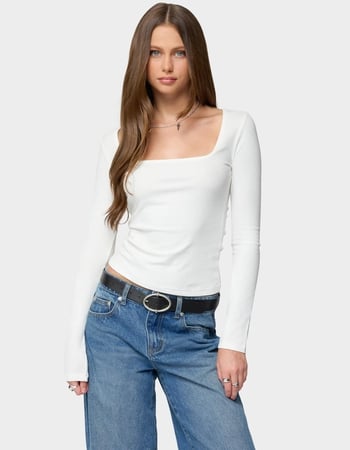 EDIKTED Zandra Square Neck Ribbed Top Primary Image