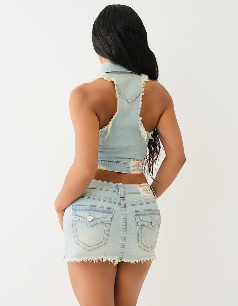 TRUE RELIGION Jimmy Frayed Womens Crop Vest image number 2