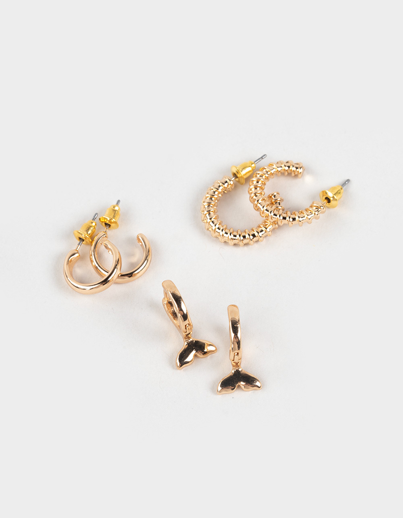 FULL TILT 3 Pack Dolphin Hoop Earrings image number 0