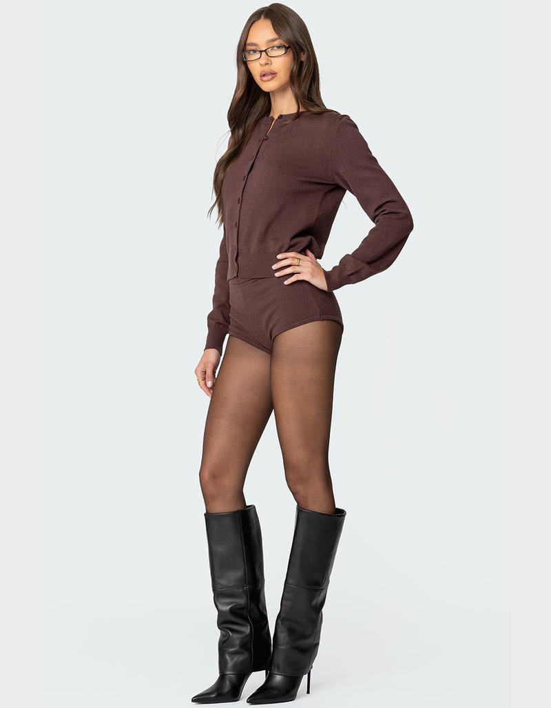 EDIKTED Ashlin Knit Micro Shorts image number 2