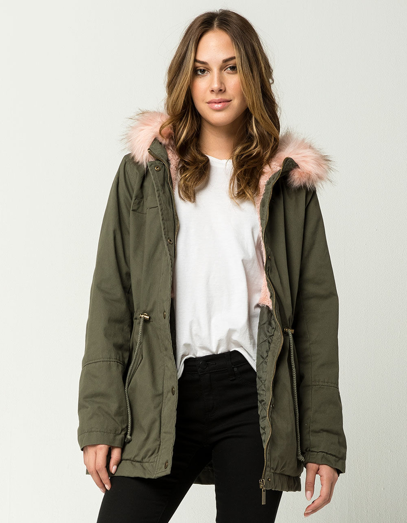 CI SONO Fur Trim Womens Parka Jacket image number 0
