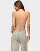 EDIKTED Thaly Backless Sequin Crochet Halter Top image number 3