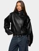 EDIKTED Jaicee High Neck Oversized Faux Leather Jacket image number 2