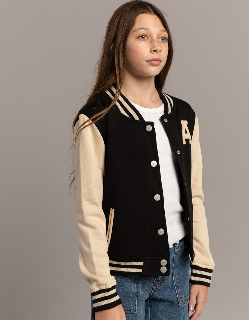 RSQ Girls Fleece Varsity Jacket  image number 3