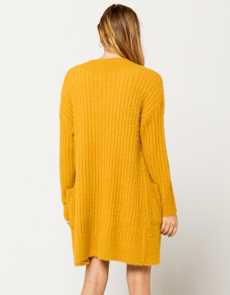 WOVEN HEART Ribbed Eyelash Maxi Womens Cardigan image number 2