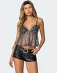 EDIKTED Sheer Sequin Babydoll Tank Top image number 1
