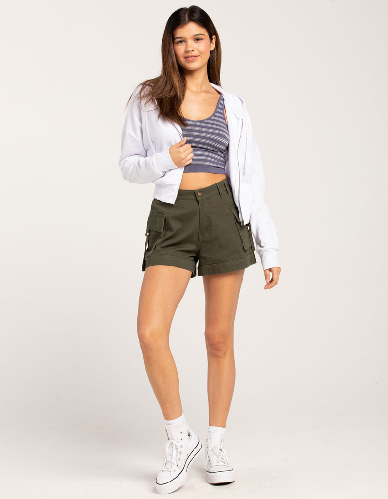 TILLYS Cropped Zip-Up Womens Hoodie image number 3