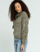 FULL TILT Marled Cowl Neck Womens Olive Sweater image number 2