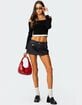 EDIKTED Rae Denim Mini Skort image number 2