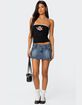 EDIKTED Enora Embroidered Rose Tube Top image number 2