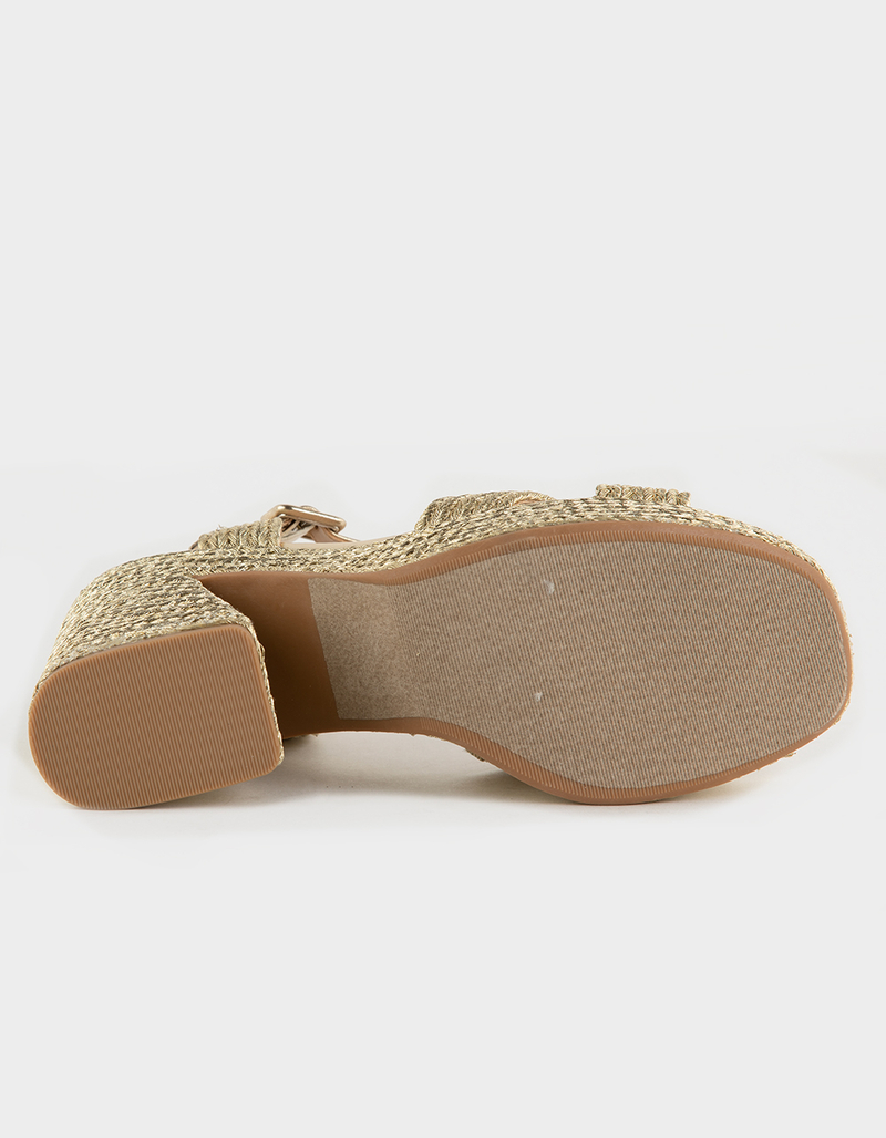 SODA Yara Raffia Womens Cross Strap Platform Sandals image number 2