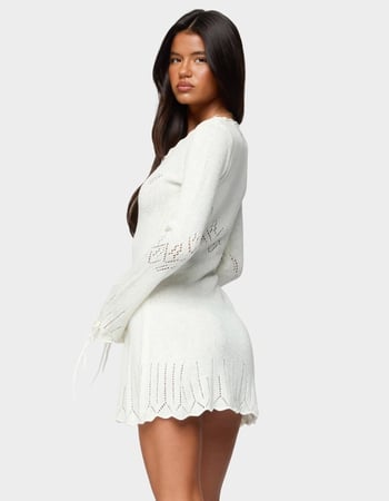 EDIKTED Shaia Pointelle Knit Mini Dress Alternative Image