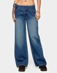 EDIKTED Cleo Tie Waist Low Rise Baggy Jeans image number 1