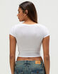 HEART & HIPS Womens V-Neck Crop Tee image number 4