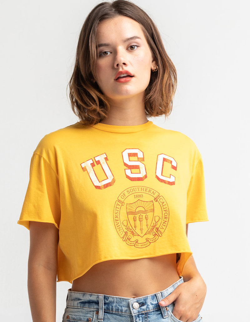 THE ORIGINAL RETRO BRAND USC Womens Crop Tee image number 0