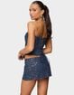 EDIKTED Sora Sequin Distressed Denim Corset image number 3