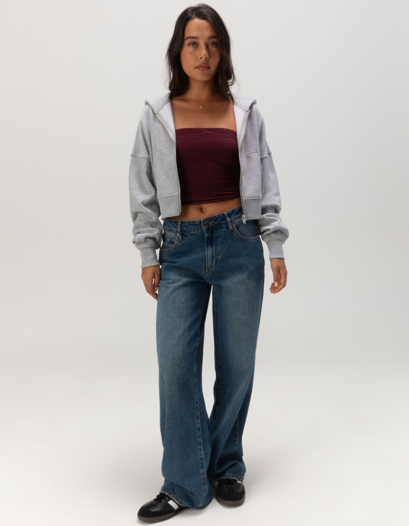 TILLYS Womens Cropped Zip-Up Hoodie image number 1