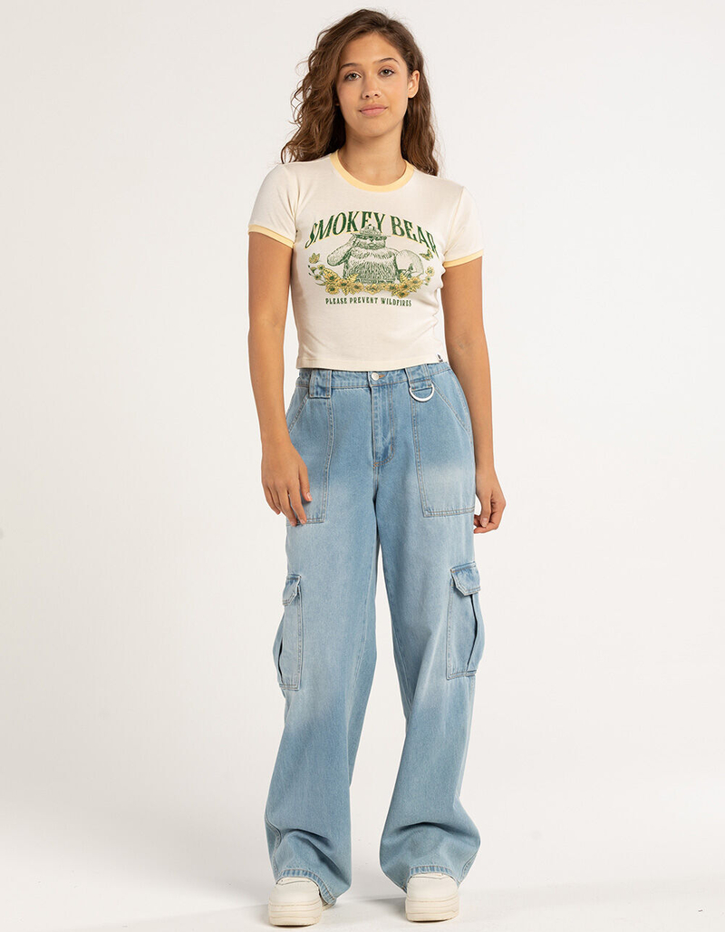 RSQ x Smokey Bear Womens Ringer Baby Tee image number 1