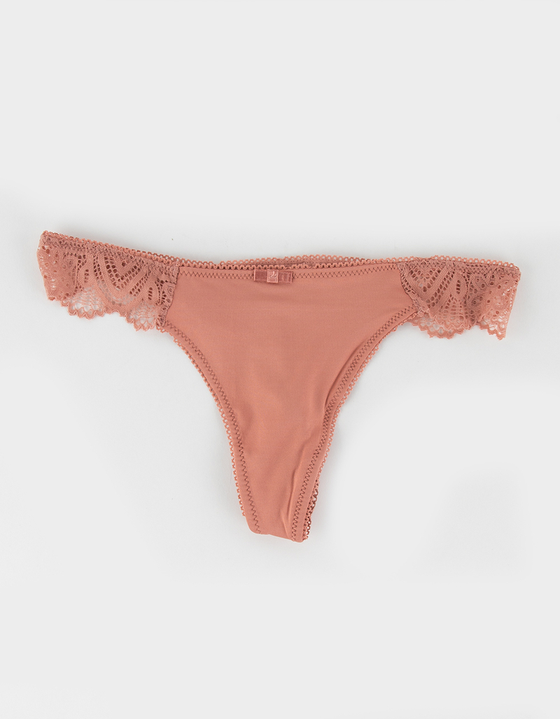 CARRIE AMBER Flutter Lace Thong image number 0