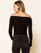 WEST OF MELROSE Show And Tell Black Womens Off The Shoulder Top image number 3