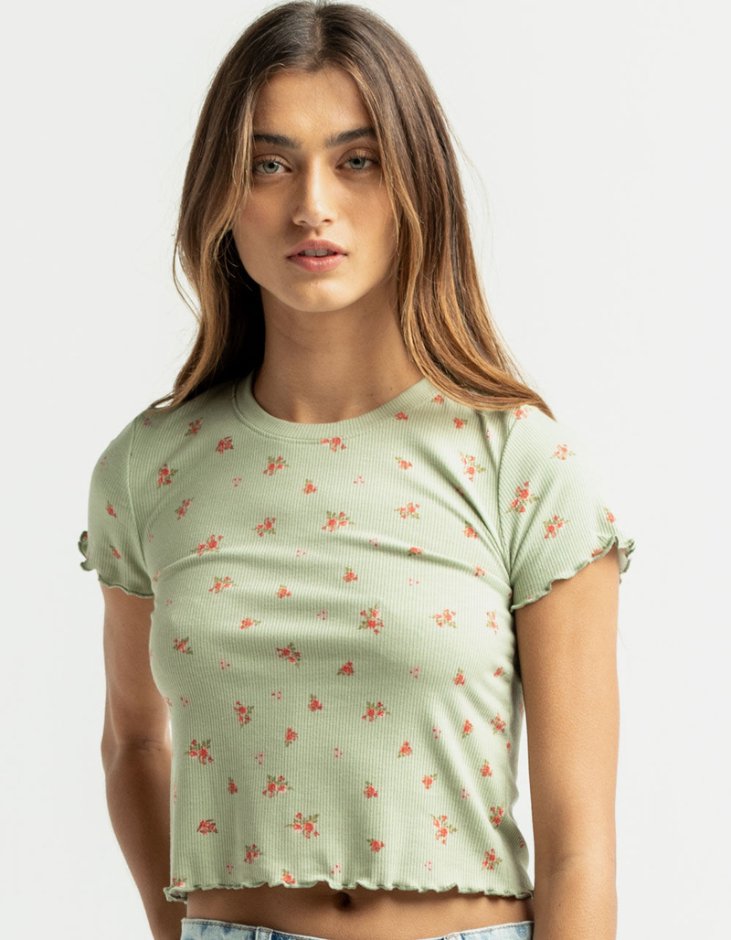 SKY AND SPARROW Womens Sage Ditsy Tee image number 0