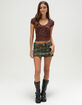 FULL TILT Texture Womens V-Neck Top image number 6