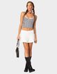 EDIKTED Gingham Lace Up Bustier Corset image number 2