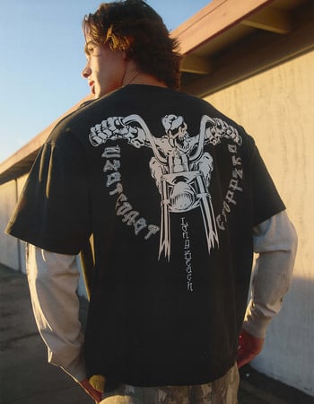 WEST COAST CHOPPERS Skeleton Moto Mens Long Sleeve 2fer Tee Primary Image