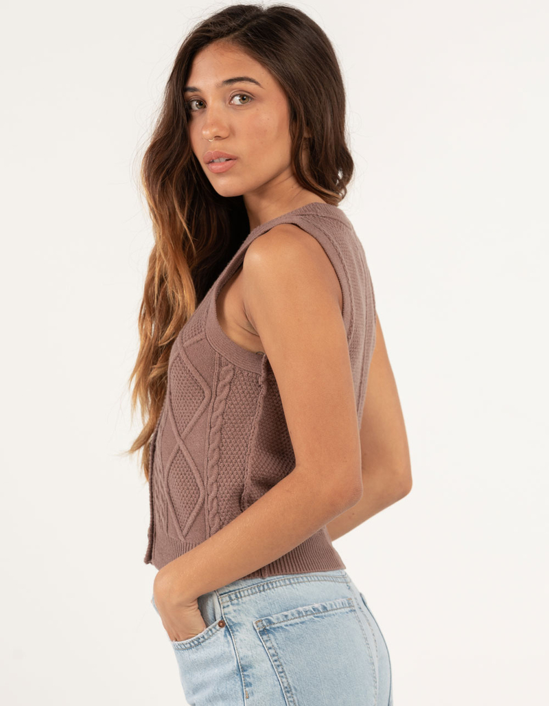 RSQ Cable Button Womens Vest image number 1