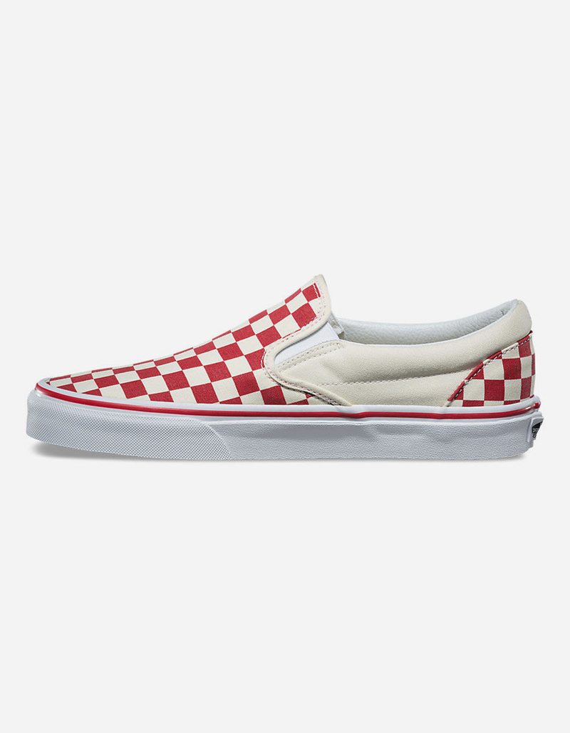 VANS Primary Check Slip-On Red & White Shoes image number 3