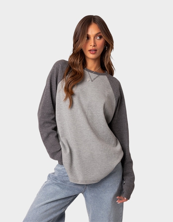 EDIKTED Me Time Oversized Waffle Top Primary Image
