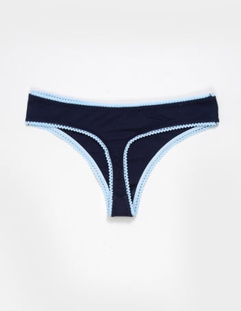 FULL TILT Bow Lace Trim Rib Thong Alternative Image