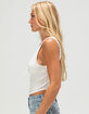 WEST OF MELROSE Lace Trim Keyhole Womens Tank Top image number 3