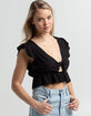 ROXY Sweetest Love Womens Tie Front Top image number 1