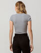DESTINED V-Neck Heather Gray Womens Crop Tee image number 3