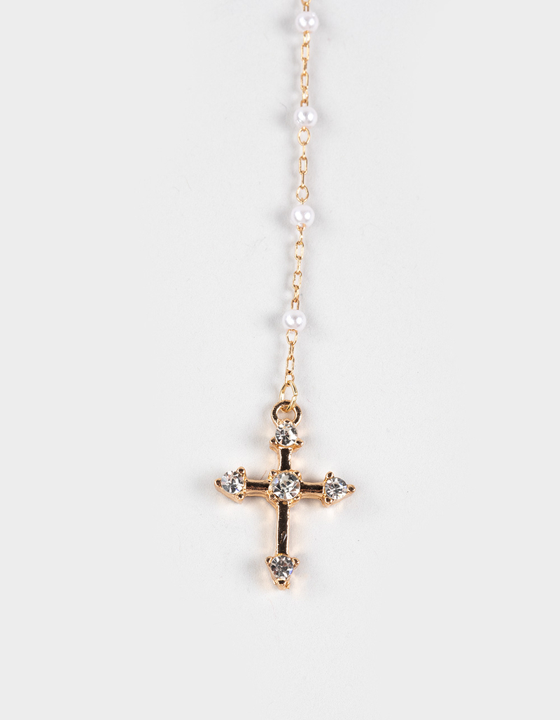 FULL TILT Layered Pearl/Cross Necklace image number 1